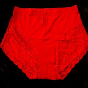 Plus red lace full coverage Tummy control panty